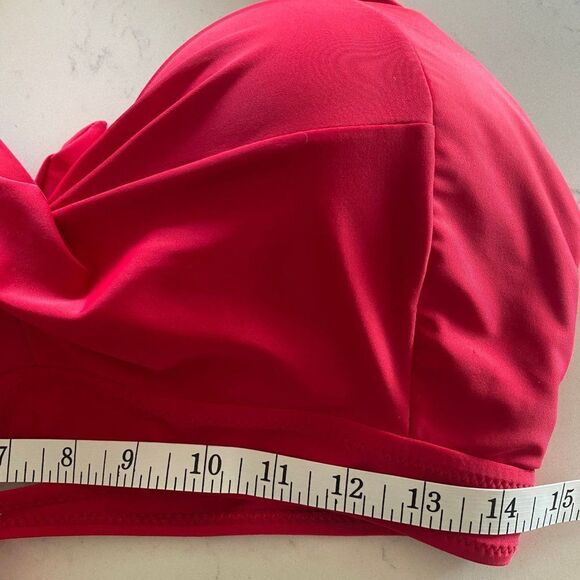Sexy Red Lightly Padded Halter Swim Suit Top, Size XXL - Picture 9 of 11